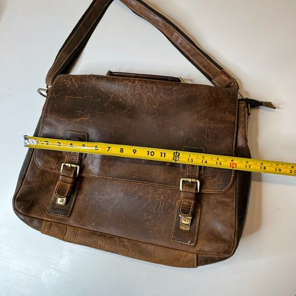 Kattee Leather Messenger Bag Briefcase Laptop Satchel Brown Distressed Vintage - Picture 9 of 11